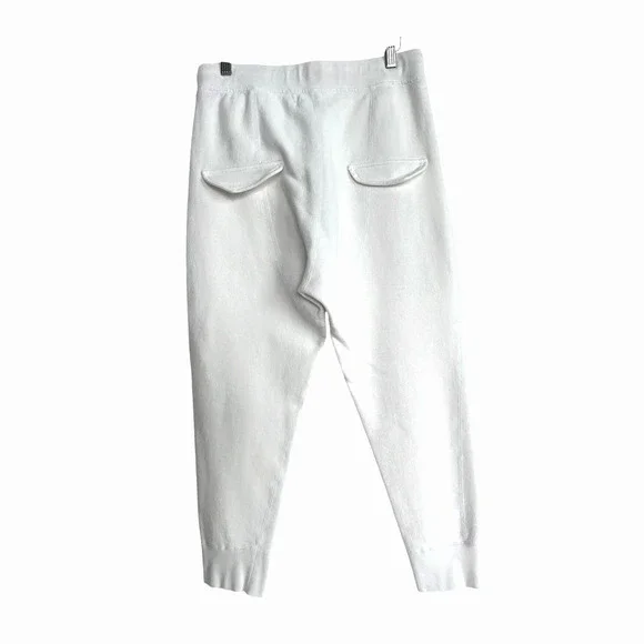 NWT Nili Lotan XS Nolan $290 Ivory Cotton Pants Drop Crotch Paris Sweats Joggers